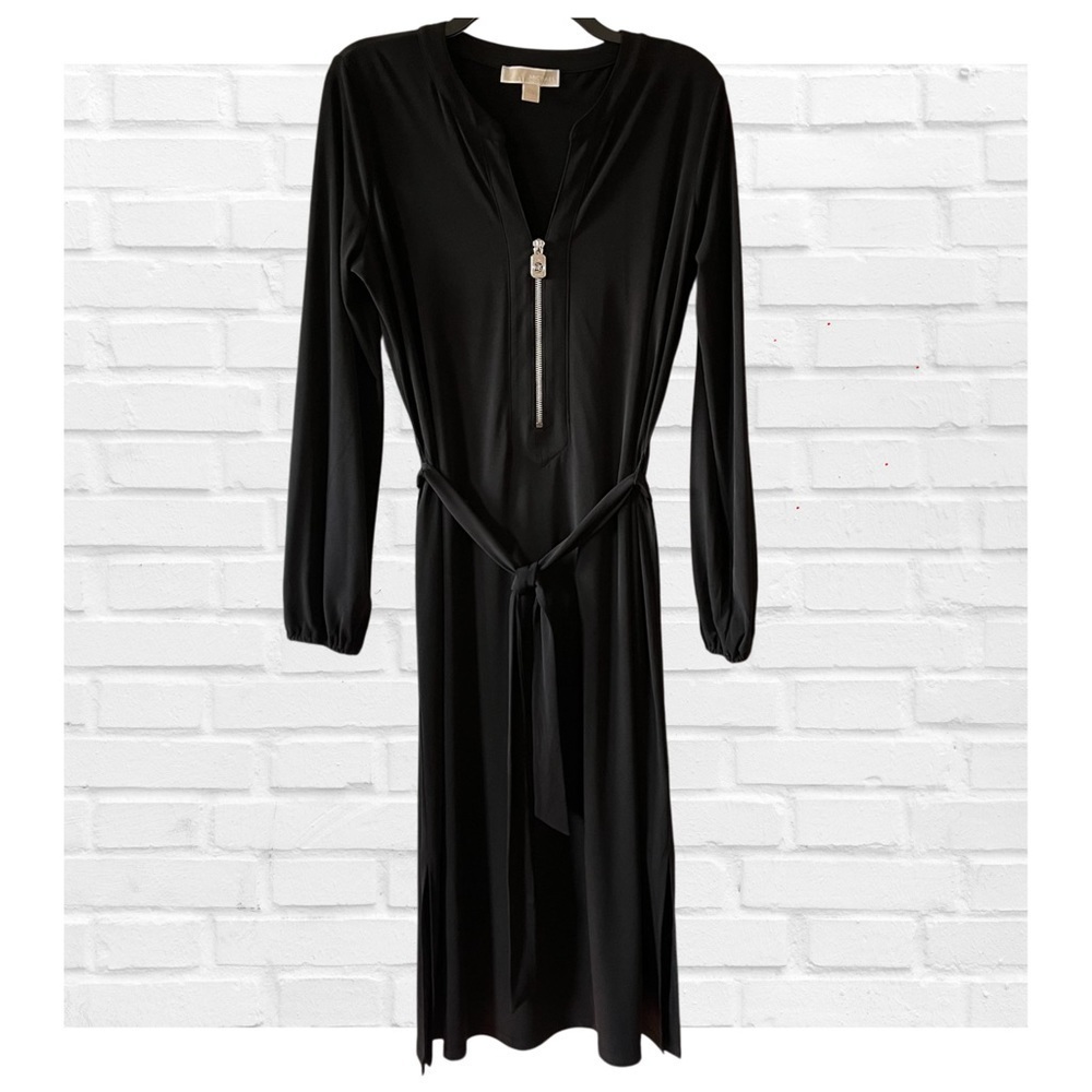 Michael Kors Little Black Dress Long Sleeve Cocktail Formal Business Goth Sz Lg